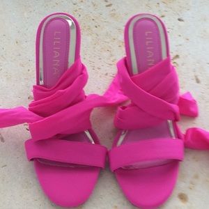 Liliana Hot Pink Heels like new. 7 1/2